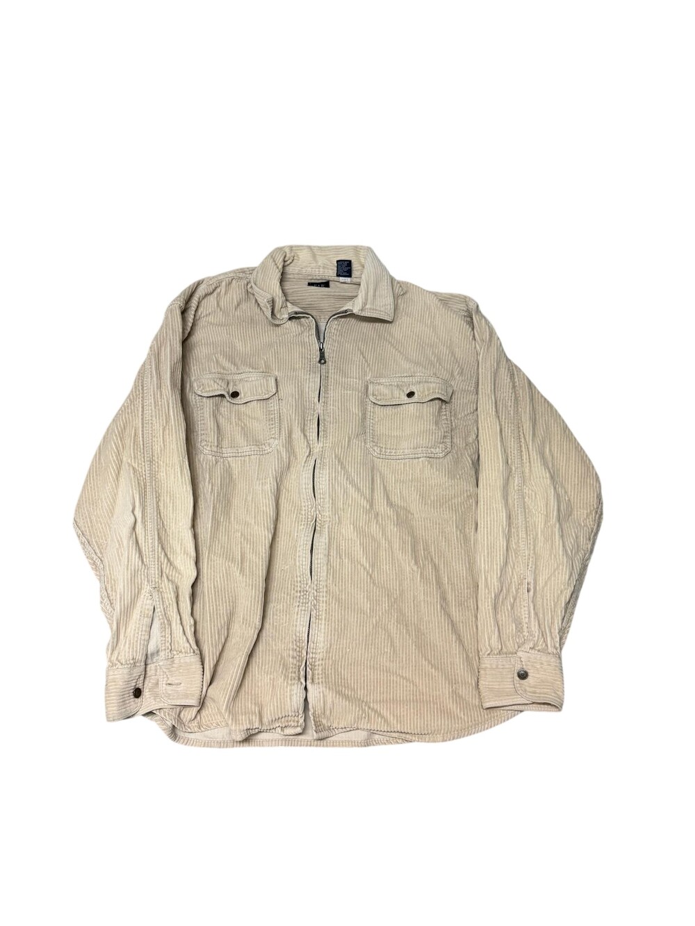 Vintage 90s Gap Jacket Mens XL Beige Corduroy Bomber Full Zip Shirt Jacket